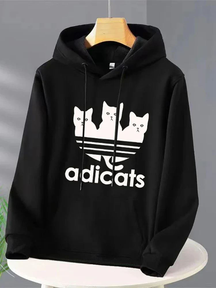 Women's Luxury Fashion Hoodies Long Sleeve Pullover Sweatshirt Unisex Adicats Print Hoodies Casual Streetwear For Men's Clothing