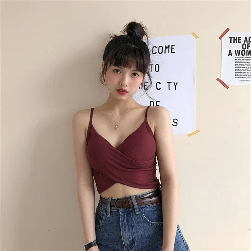 Women Summer Tanks Camis Vest Fashion Casual Sleeveless Ladies Street Tanks Tops Tees Hotsweet Bra B3191