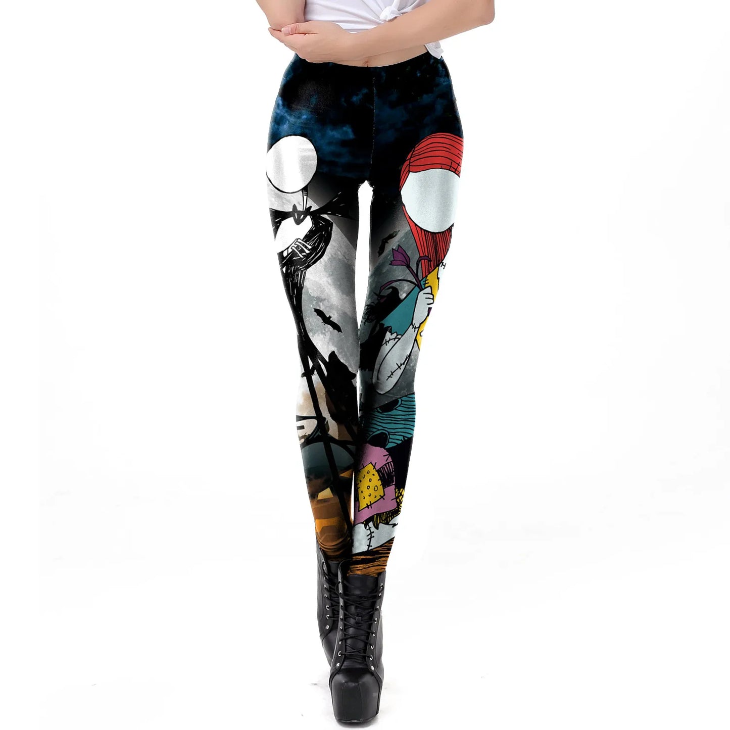 Zawaland New Female Pants Christmas Halloween High Waist 3D Printed Legging Workout Tight slim Elastic Leggings for Women