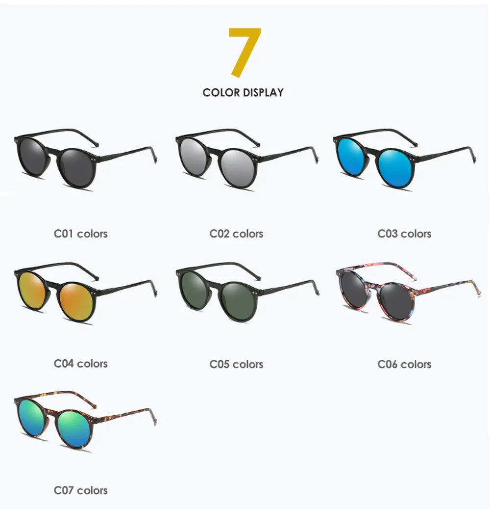 Polarized Sunglasses Men / Women Retro Round Vintage  Sun Glasses UV400