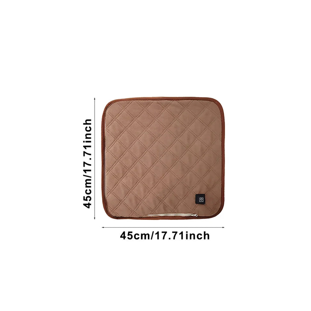4 Heated Areas Camping Chair Heated Mat Winter USB Electric Blanket 3 Levels Rechargeable Heater Cushion for Outdoor Travel