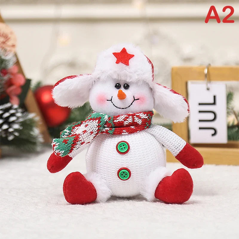 Christmas Cartoon Knitted Dolls Hanging Pendant Santa Claus Snowman Doll Merry Christmas Tree Decor For Home Xmas Ornaments