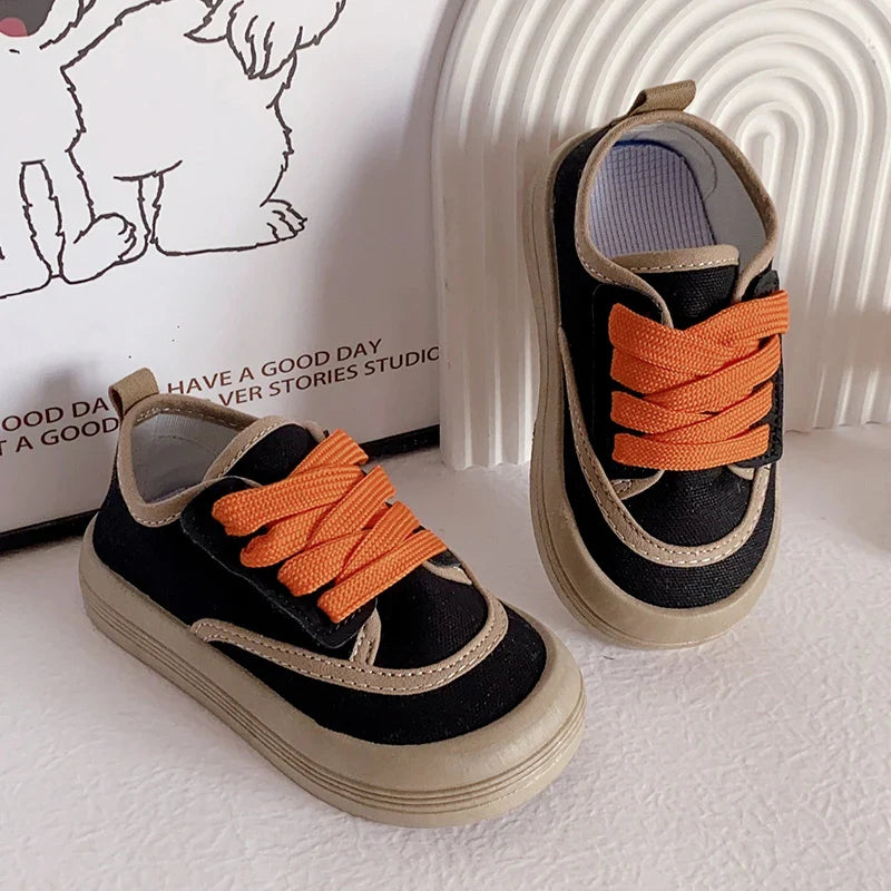 Children Canvas Shoes Boys Girls Casual Sport Shoes Simple Non-slip Fashion Kids Flats Shoes Round-toe Soft All Match