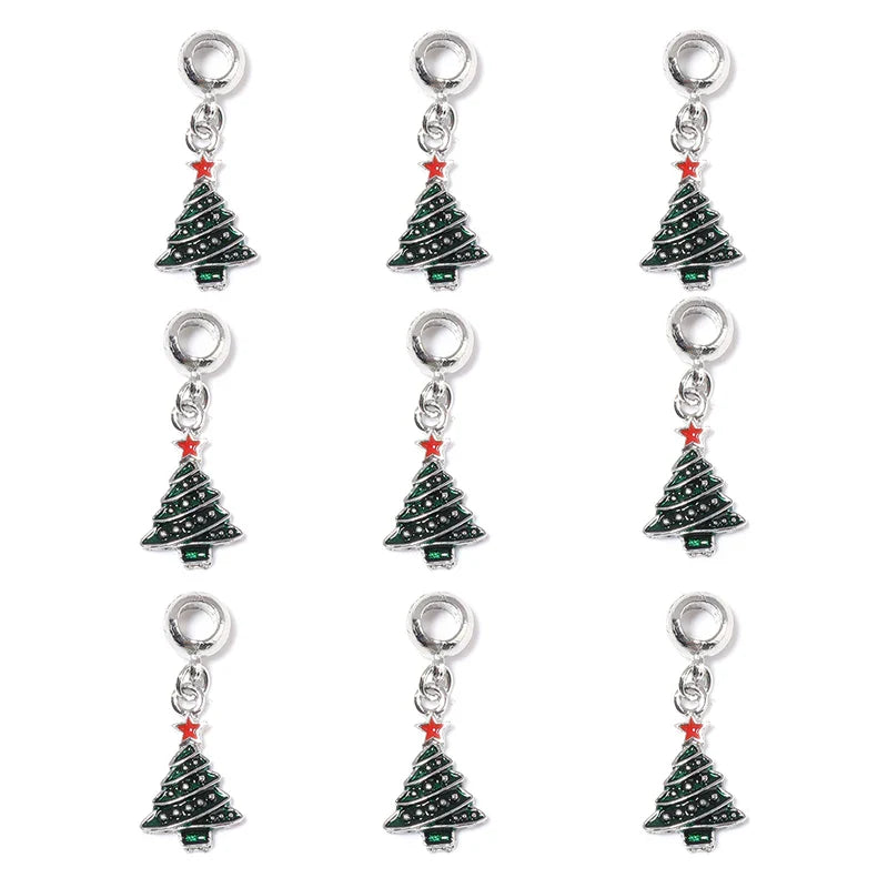 5PC/Lot Merry Christmas Tree Santa Claus Deer Pendant Charm Unicorn DIY Jewelrys Fit for Bracelet Necklace Making Accessories