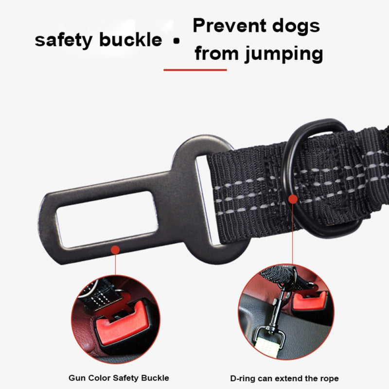 Dog Car Seat Belt Dog Seat Belt Leash Vehicle Belt Adjustable Cushioning Elastic Reflective Safety Rope for Dogs Cat