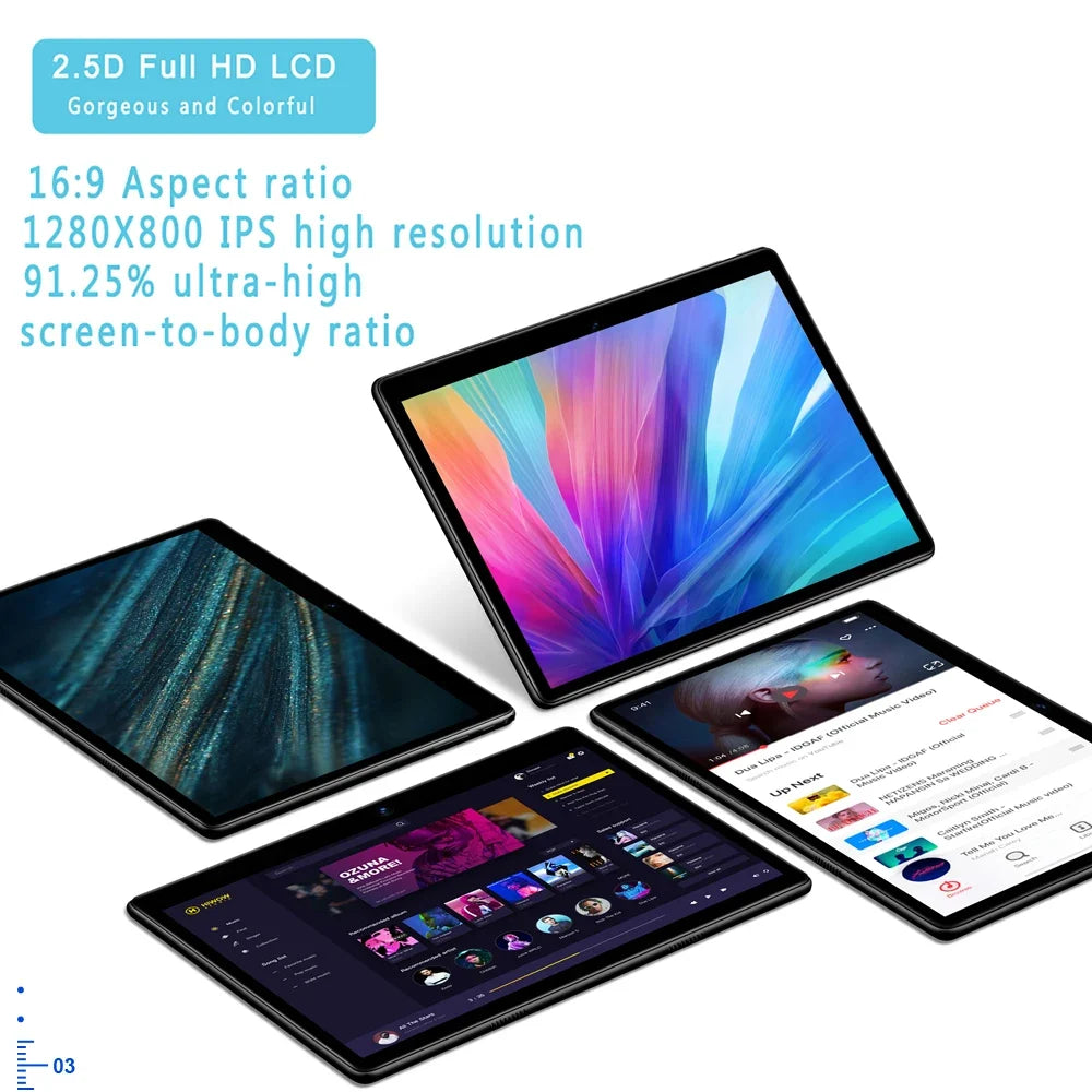 TABLET 10.1 Inch Tablet Android 13 Tablet 6GB RAM 128GB ROM 4G Mobile Phone Call Octa Core 8 CPU AI Speed-up 5000mAh Battery