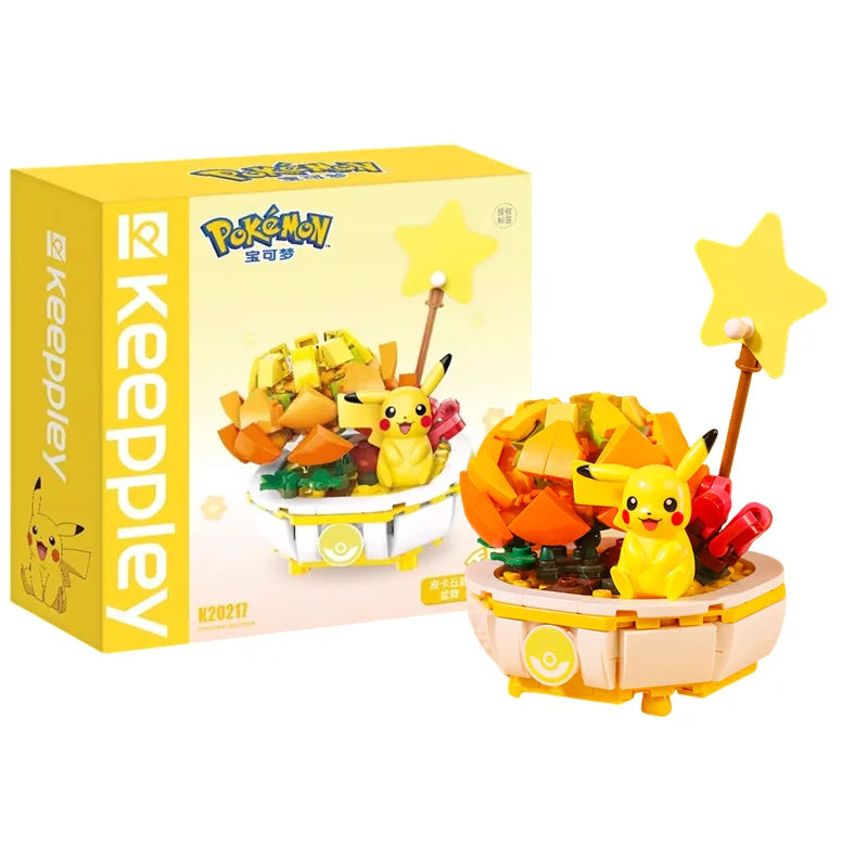 Original Keeppley Pokemon DIY Pikachu Charmander Squirtle Bulbasaur Jigglypuff Building Block Model Anime Doll Kids Toys Gifts