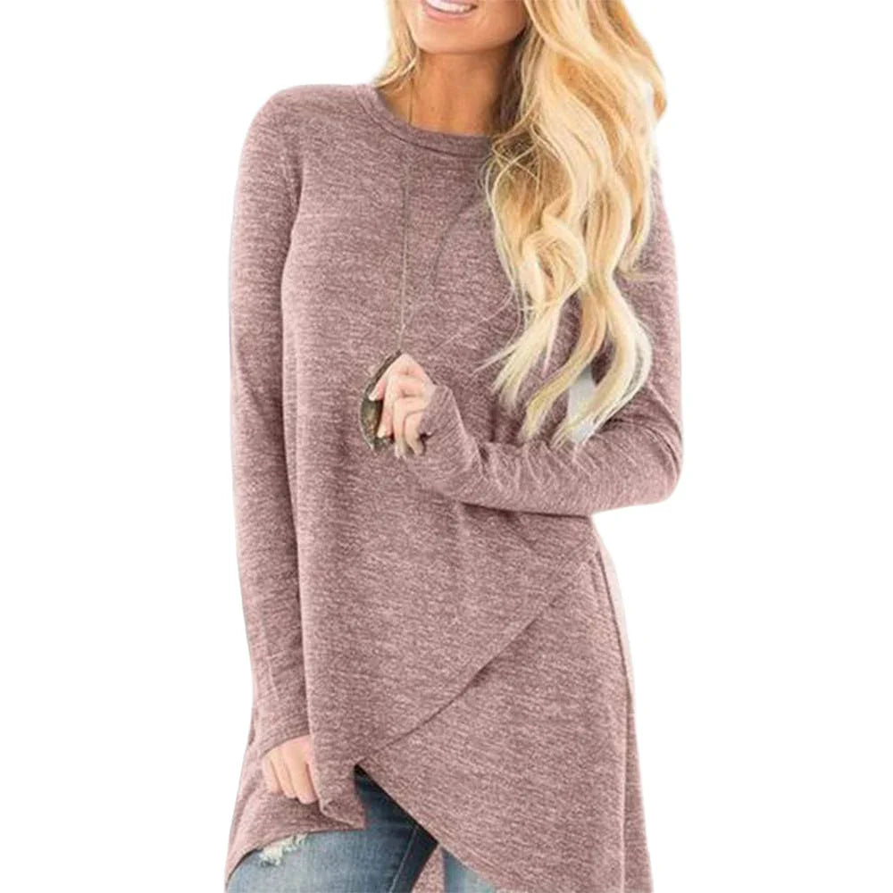 Long Sleeve Women's Tops 2023 Solid Color Autumn Winter Clothing  Long Sleeve T -shirt Tee Fashion Female Korean Blouse Y2K Clot