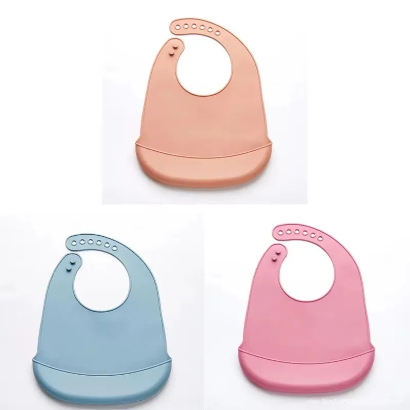 1-3pcs Baby Bib Adjustable Waterproof Bibs Babies Soft Edible Silicone