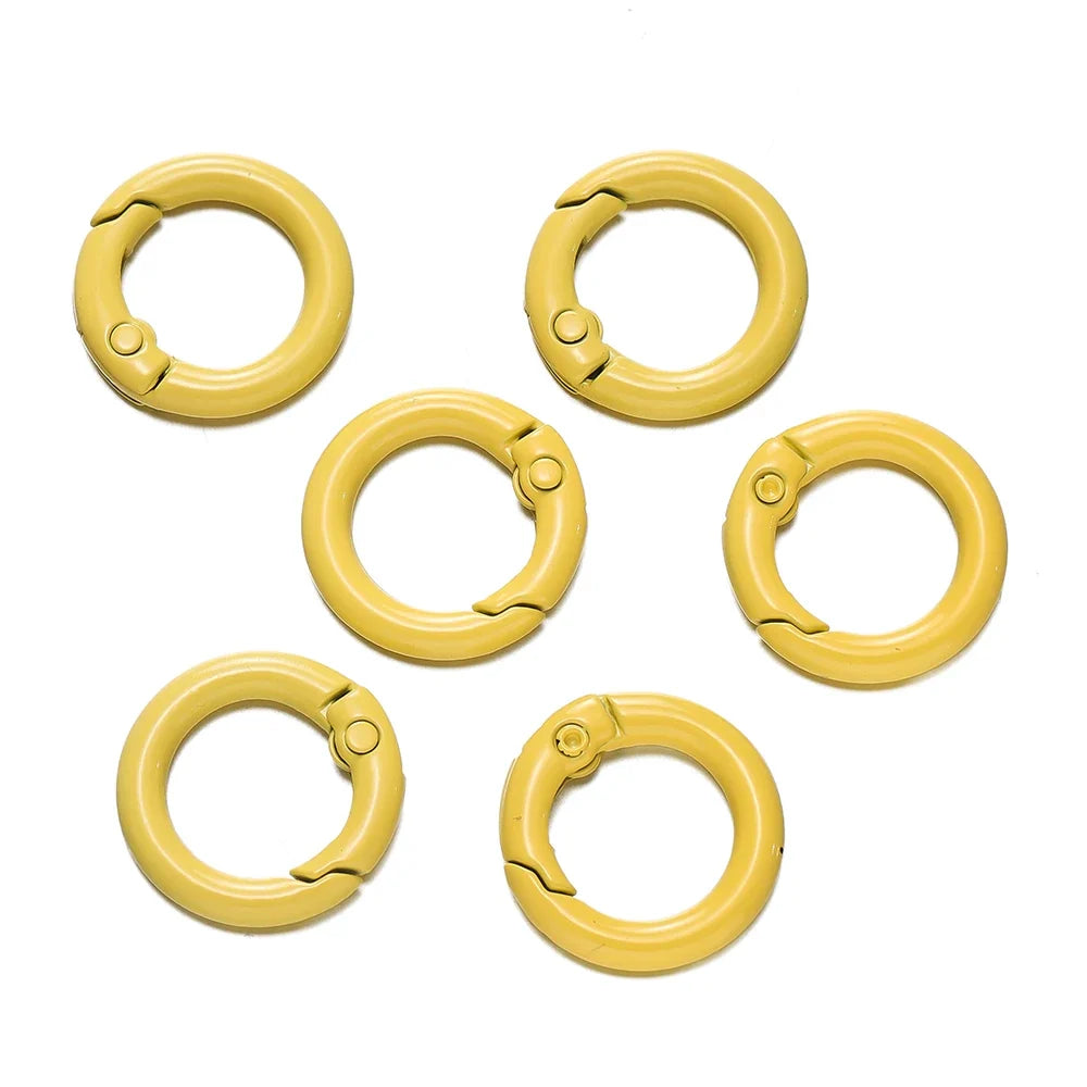 5Pcs Colorful  O Ring Spring Clasp Openable Round Carabiner Keychain Clips Hook Dog Chain DIY Jewelry Buckle Connector