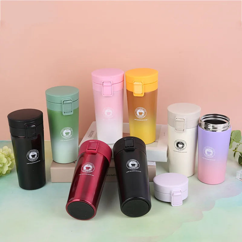 500ml water bottle Thermos Coffee Mug Double Wall Stainless Steel Tumbler Vacuum Flask Bottle Thermo  Travel Free Shipping