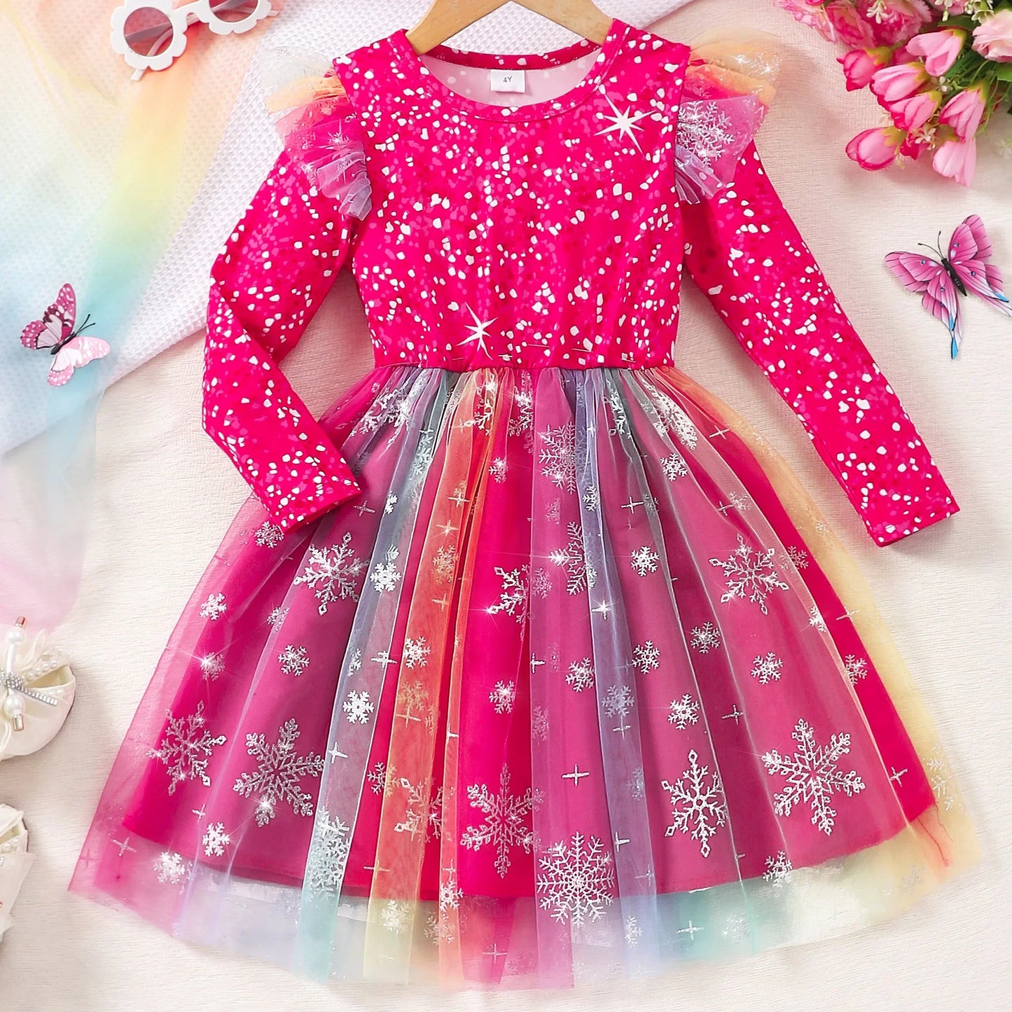 Kids Girl Outfit Long Sleeve Winter Baby Girls Christmas Clothes Snowman Santa Claus Children Dresses 2 3 4 5 6 7 Yrs