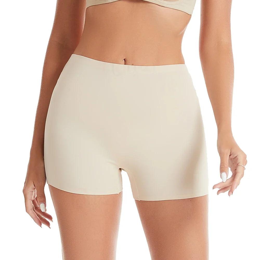 Flarixa Protective Slip Shorts Under the Skirts BoyShorts Women Seamless High Waist Boxer Briefs Safety Panties Anti-Chafing Leg