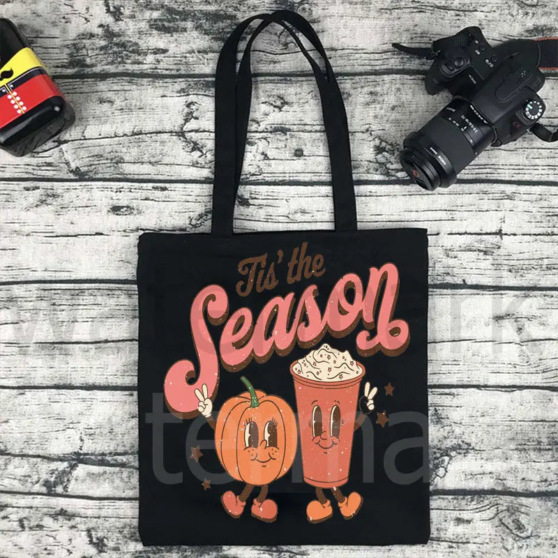 It's The Most Wonderful Time of The Year Halloween Tote Bag Halloween Pumpkin Spooky Shopper Shopping Bag Totes supermarket bag