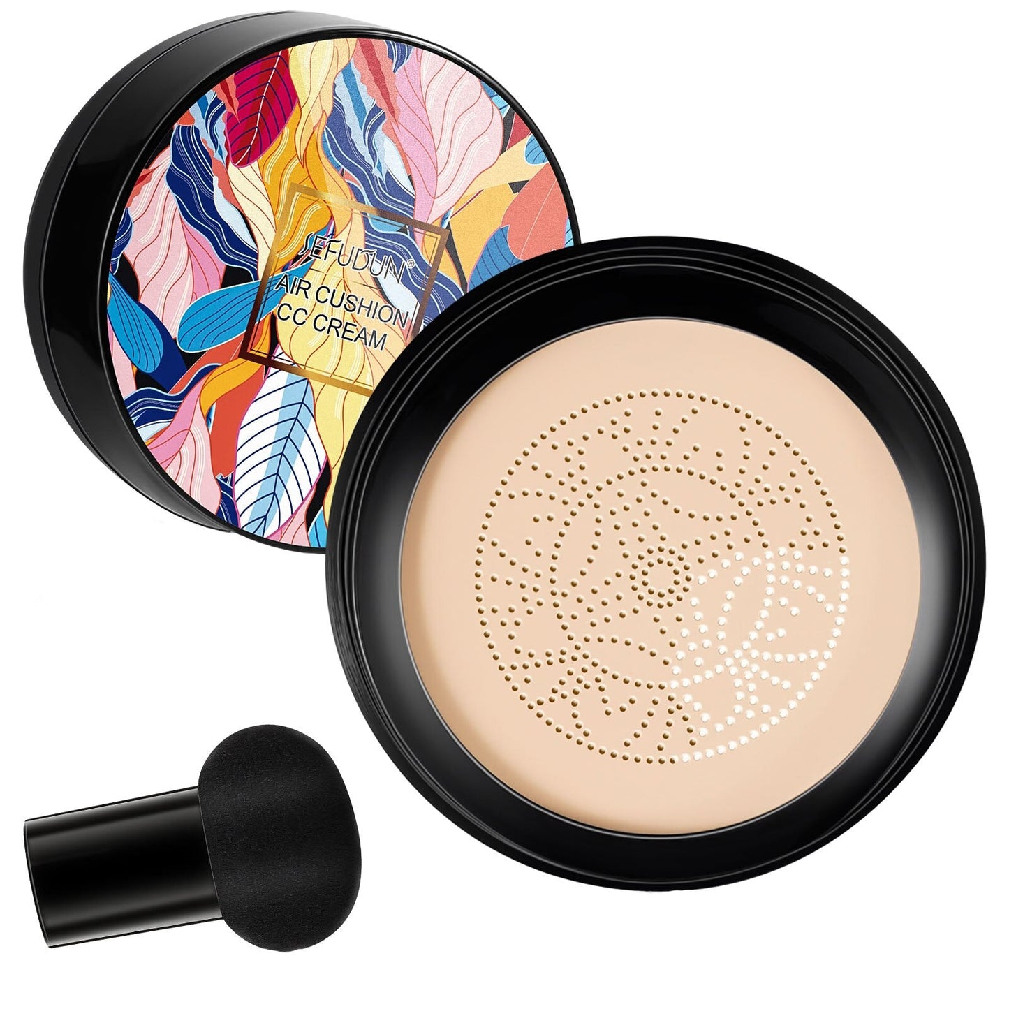 CC Cream Moisturizing Liquid Foundation Concealer Long Lasting Safe Plant Ingredients CC Cream With Mushroom Head Apply Makeup