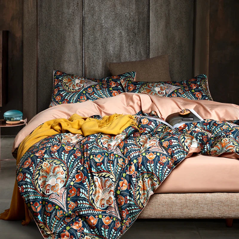 Egyptian cotton bed linen sheets, bedding sets, duvet cover.  pastoral Princess bedspreads.