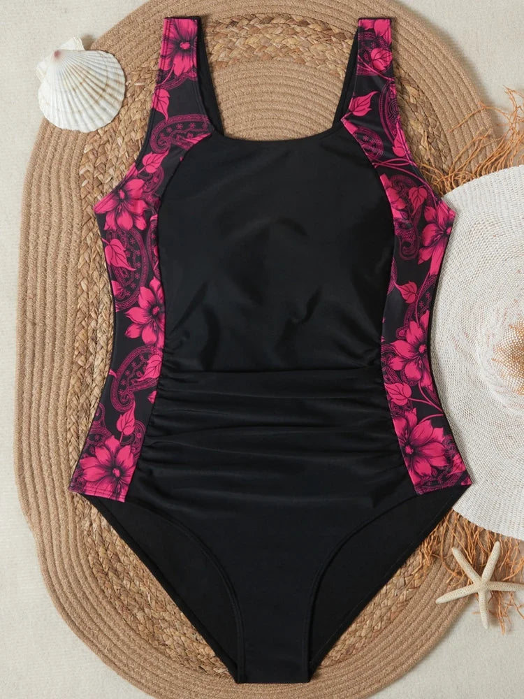 One Piece Plus Size High Waist Bikini Women Push Up Large Size Swimsuit Summer.
