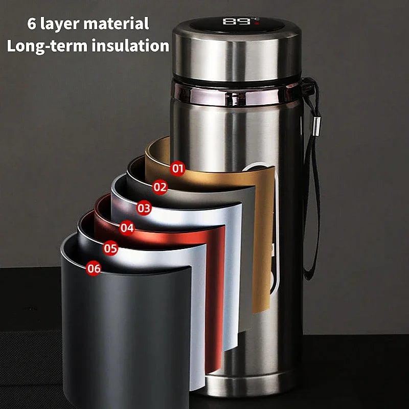 500ML-1Liter Stainless Steel ,Thermos Bottle with LED Temperature Display, Tea, Water Bottle, Portable Cups.