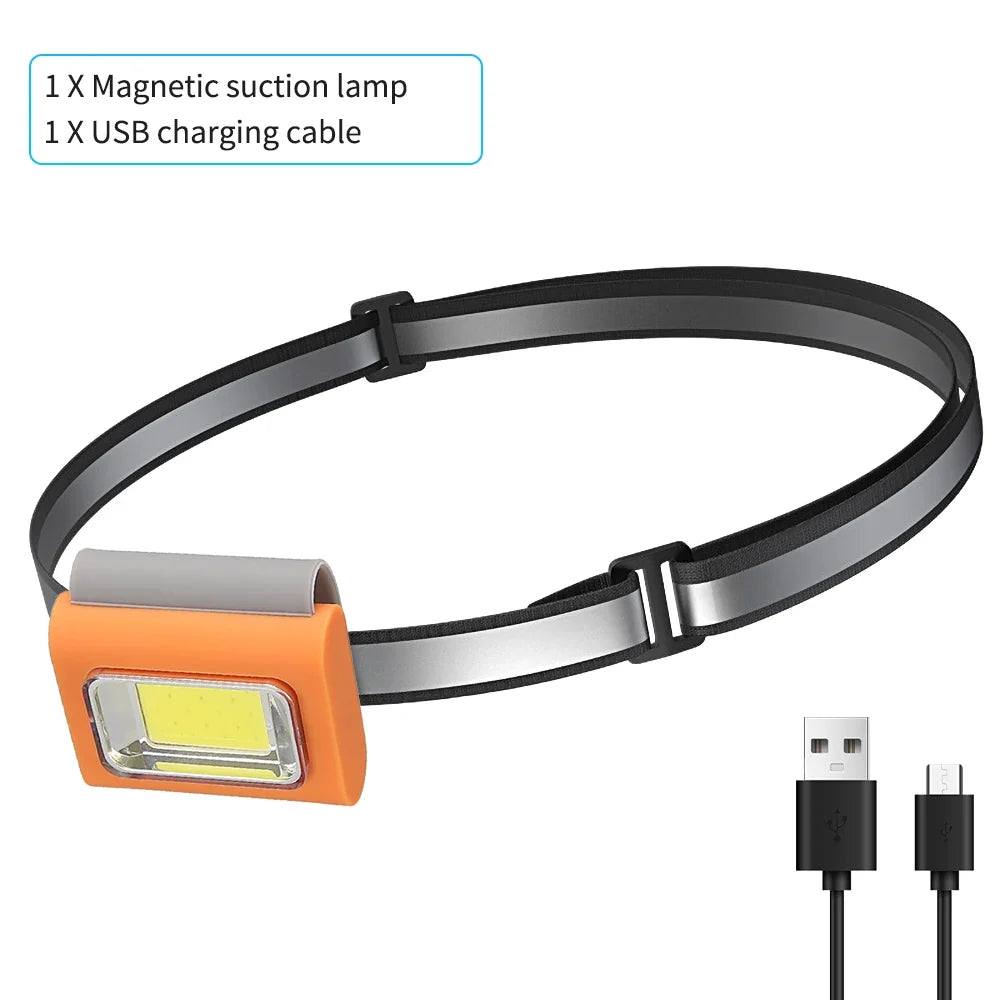 Multifunctional LED Portable Light with Magnetic Charging Light Clothespin Running Light Silicone Work Headlight Dog Chain Light