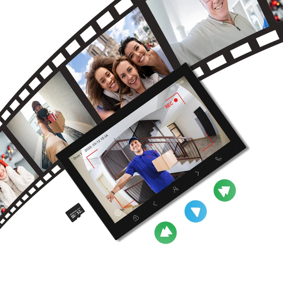 10 Inch IPS Screen Tuya APP 4Wire WIFI Video Door Phone Intercom Visual Doorbell 120Degree Wide Angle Home Security Door Viewer