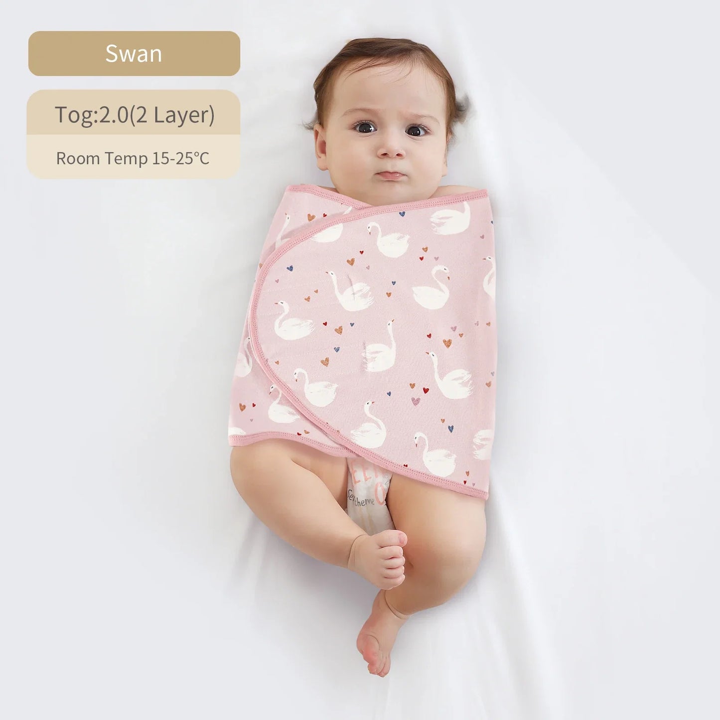 Bilayer Baby Wrap Blanket Newborn Baby Swaddle Tie Anti Startle Jump