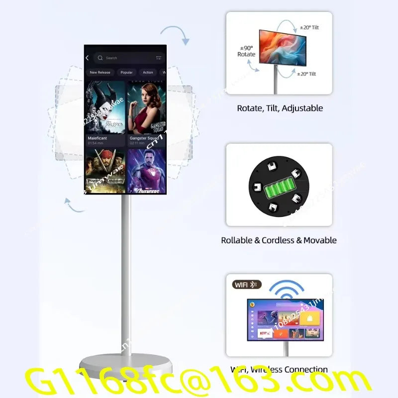 24-Inch Portable Smart TV with Stand 1080P Android 12.0 Dual Speaker Home Upgrade