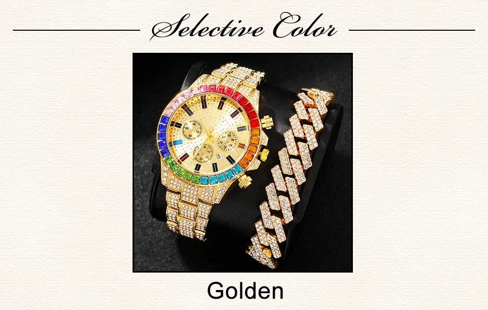 Diamond Women's Watches Gold Watch Ladies Wrist Watches Luxury Brand Rhinestone Women Bracelet Set Watches Female Relogio