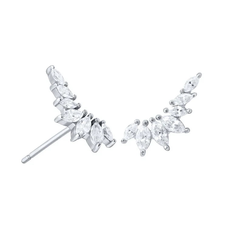 925 Sterling Silver Ear Needle Geometric Zircon Metal Earrings for women Shiny Crystal Luxury Small Stud Fashion Wedding Jewelry