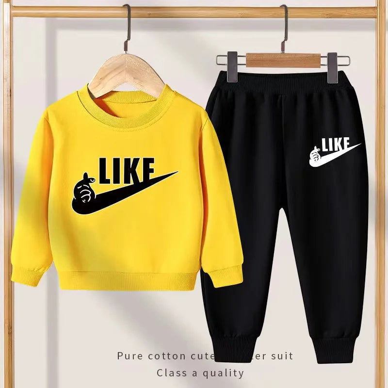 Autumn Kid Boy Clothes Set, Girls Letter Printed Sweatshirt Top And Pants 2PCS Suit.