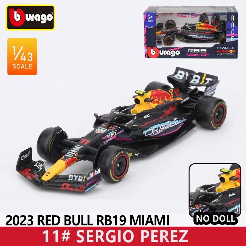 Bburago 1:43 Red Bull F1 Rb19 Las Vegas Miami 1 Verstappen 11 Perez Alloy Scaled Die-Cast Car Model Toys Collection Kid Gift
