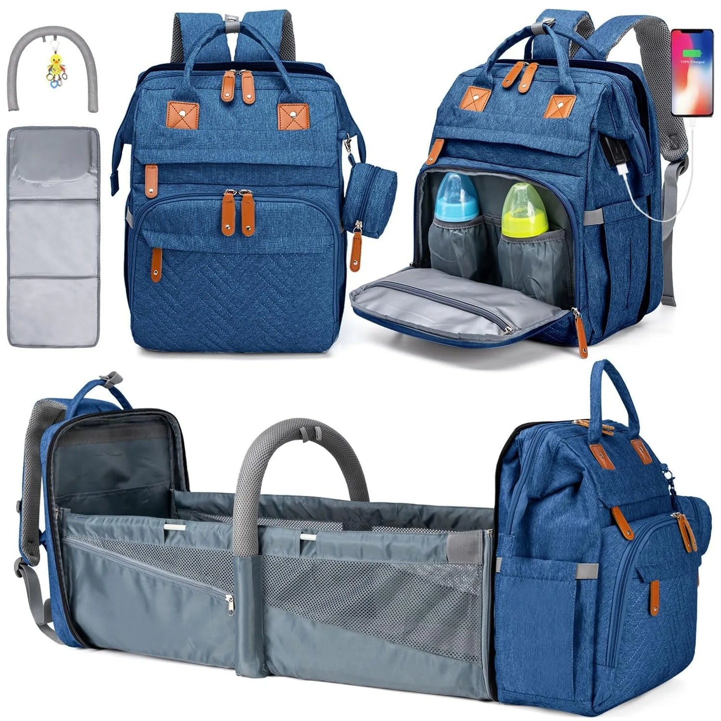 Baby Diaper Bags with Changing Station, Waterproof Large Capacity