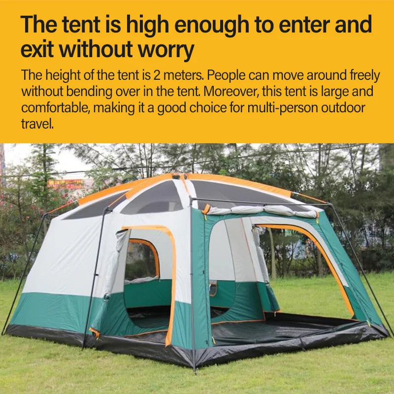 Camping Family Tent 6-8 Persons Ultralight Waterproof Automatic Two Room Double Layers Foldable Kamp Cadir Outdoor Adventures