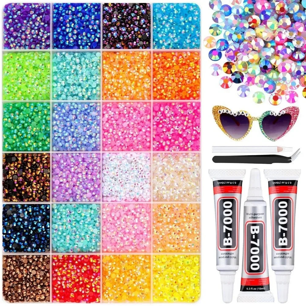 Multicolor Resin Rhinestone Kit Sparkling DIY Decoration Jelly Rhinestones Diamond Art Bedazzling Rhinestones