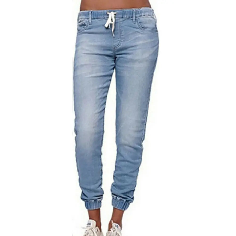 Casual Jogger Pants  Elastic Sexy Skinny Pencil Jeans For Women Leggings Jeans High Waist Women's Denim Drawstring Pants