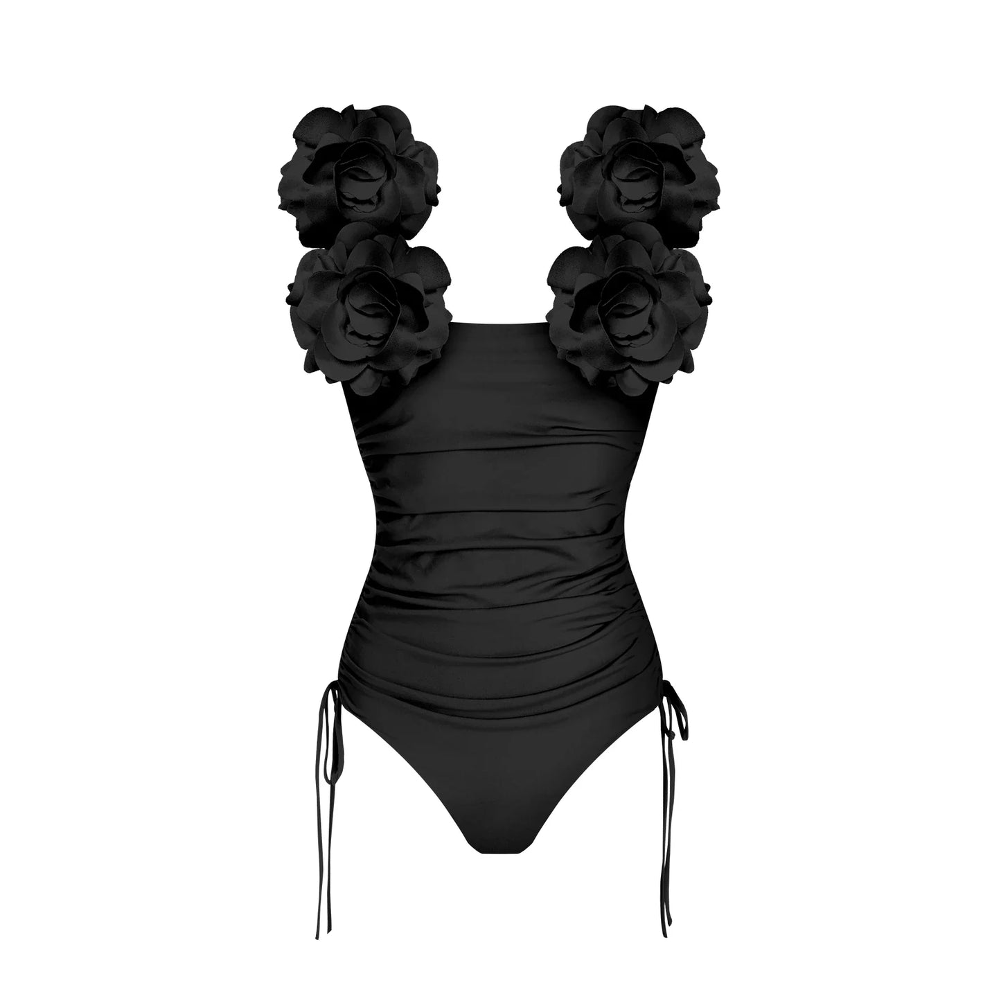 3D Flower Bikini Set  Low Waist Swimwear , Women Solid , Sexy Beach Wear Female.