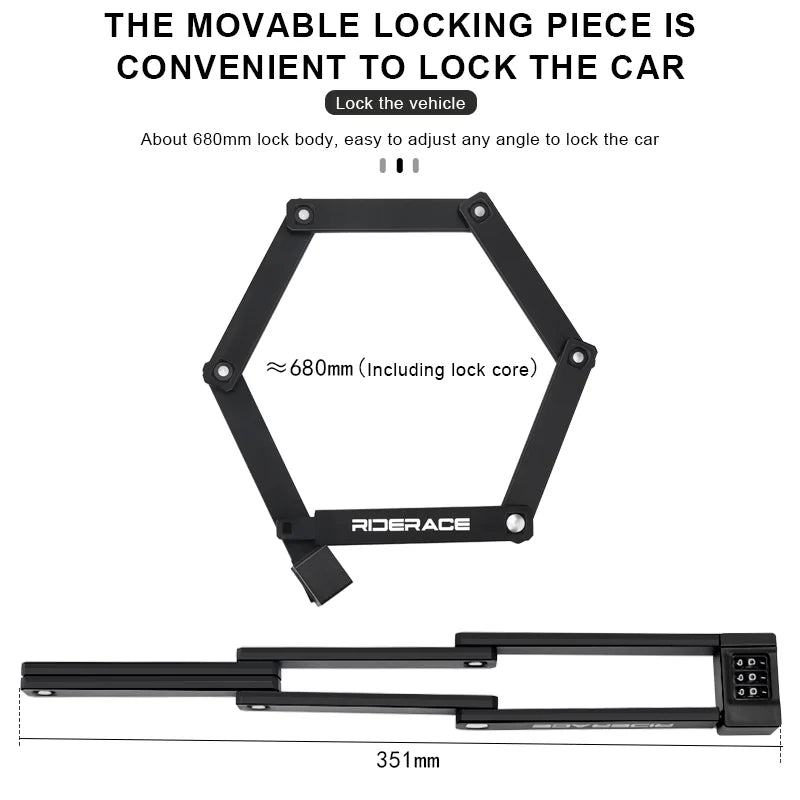 Bike Foldable Lock MTB Road High Security Anti-Theft Cycling Lock Portable For Scooter Electric E-Bike Bicycle Accessories