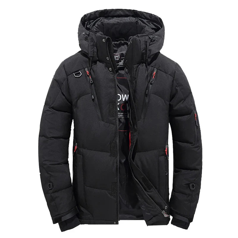 -20 Degree Down Jacket Male  Parkas White Duck Down Jacket, Hooded Thick Warm Padded  Coat Oversize M-4XL.