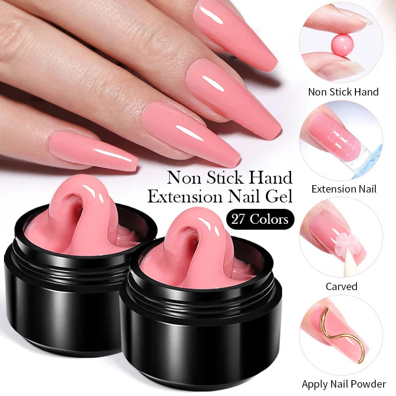 BORN PRETTY Non Stick Hand Solid Extension Nail Gel Polish Clear Pink Nude Aurora Luminous 3D Modeling Carving Nail  Gel