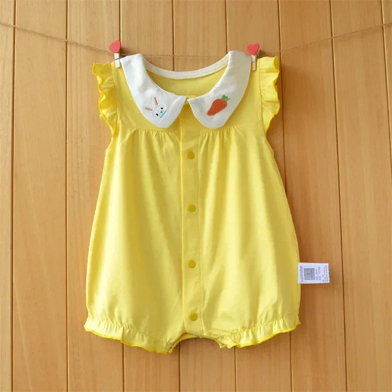 3-18 Month Baby Summer Clothes Rompers Girls Overalls Short Sleeve