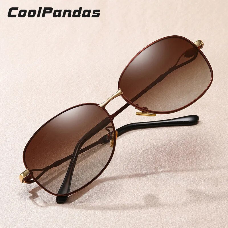 CoolPandas 2022 New Style Women's Sunglasses Gradient Polarized Lens Luxury Design Ladies Elegant UV400 Lunette De Soleil Femme