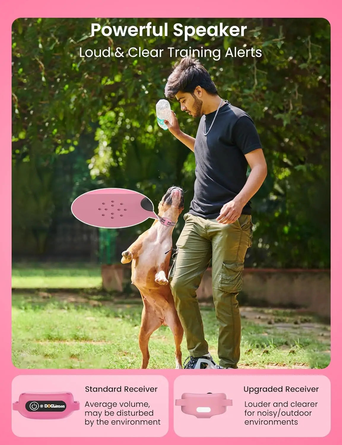 Safe Training Dog Collar No Shock, 3300ft Remote Control with Vibration Beep & Flashlight, Waterproof Pet Behavior For All Dogs