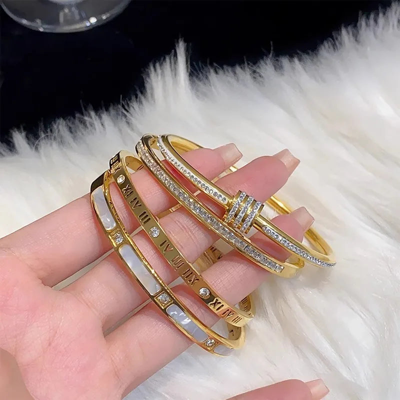 Silver Color Stainless Steel Colorfast Bracelets Skyful Star Bracelet Set for Women Fashion Light Luxury Jewelry Gifts Wholesale