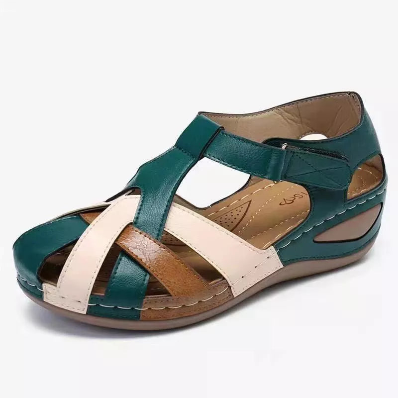 Ladies Sandals Summer Women's Shoes Large Size Wedge Sandals Bunch Foot Casual Printed Sandals Ladies sandals for women