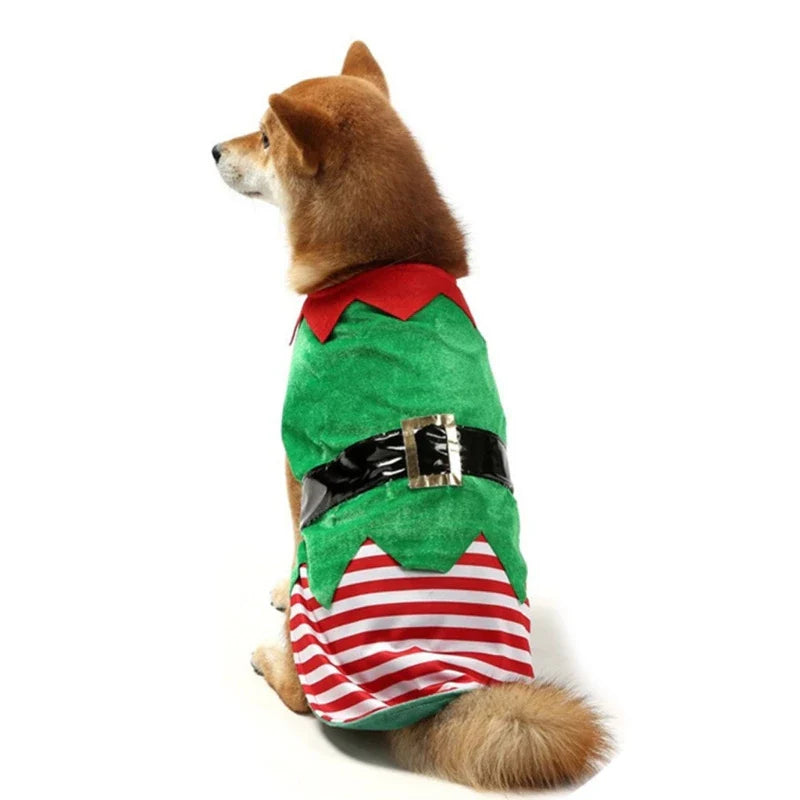 Dog Elf Costume Vest Feastive Pet Apparel for Christmas Holiday Vest Cloth Dropshipping