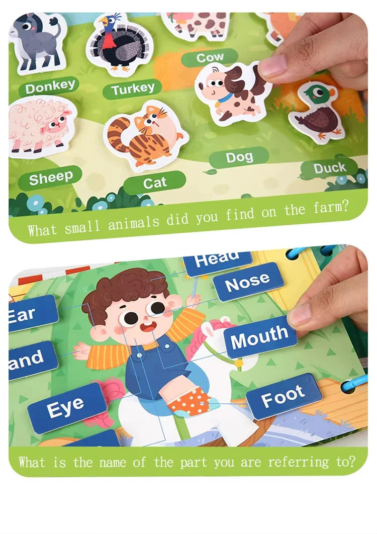 Montessori Baby Busy book My First Quiet Book Paste Early Learning Education Children Toy Matching Puzzles Game For Baby Gift