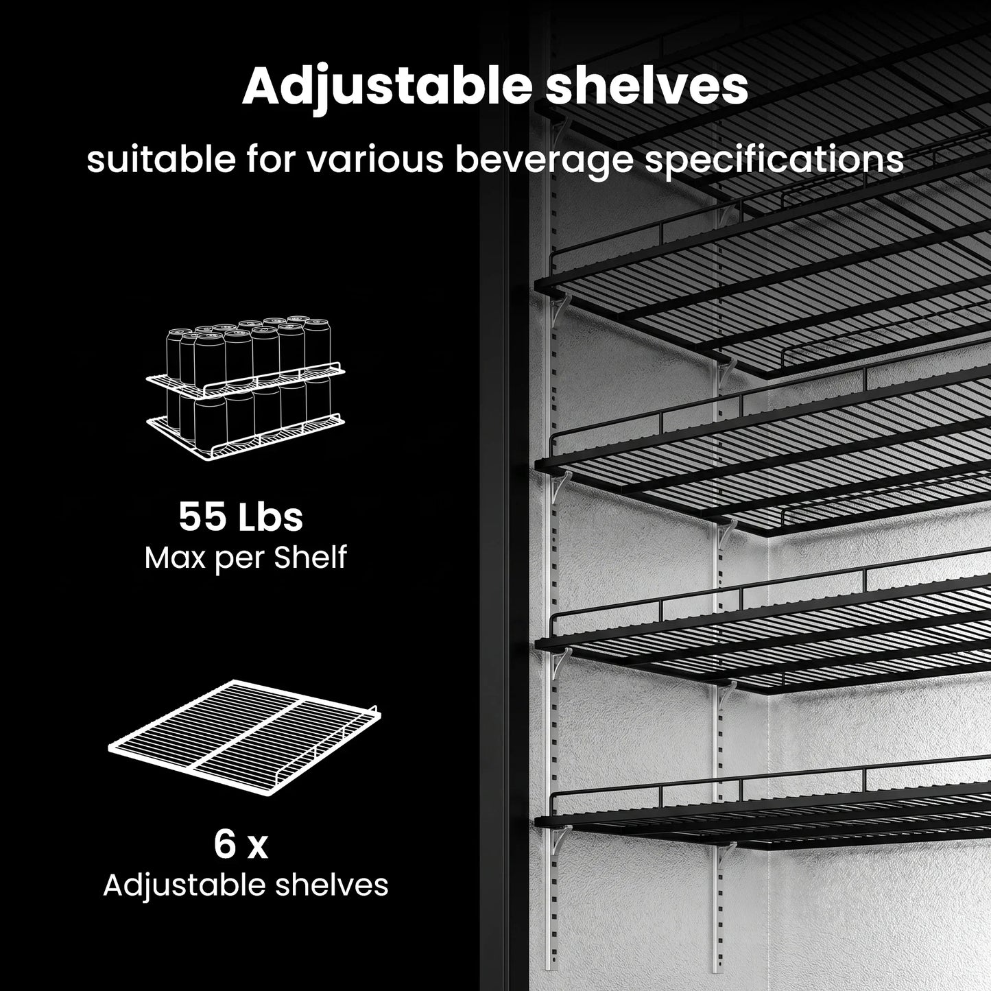 Commercial Portable Fridge 3 Door Air Cooling Frostless Display Cabinet Bar Counter Refrigerator Refrigerated Cabinet