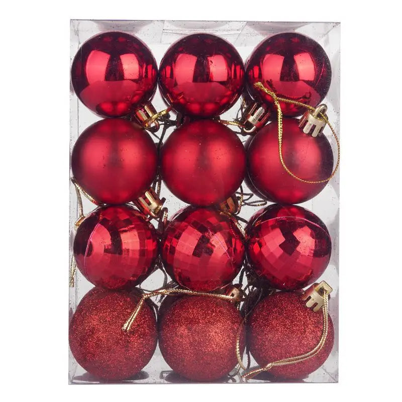 24Pcs Christmas Ball Pendent Decoration Xmas Tree Gold Glitter Hanging Ornament Ball Home Xmas Party Decor Navidad Gift Supplies