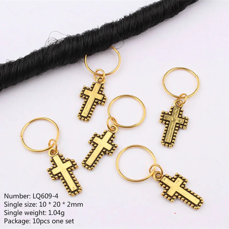 Hair Braid Dreadlock Beads Clips Charms African Braids Cuffs Rings Hip Hop Style Jewelry Dreadlock Clasps Accessories
