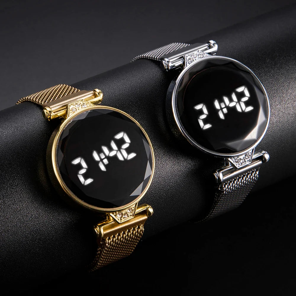 Fashion Rose Gold Women's Watches Waterproof LED Digital Watch Luxury Stainless Steel Ladies Electronic Wristwatch Reloj Mujer