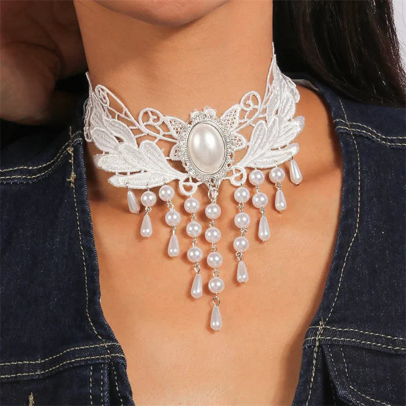 New Fashion Shell Starfish Choker Necklaces Multilayer Pearl Statement Necklaces For Women Beach